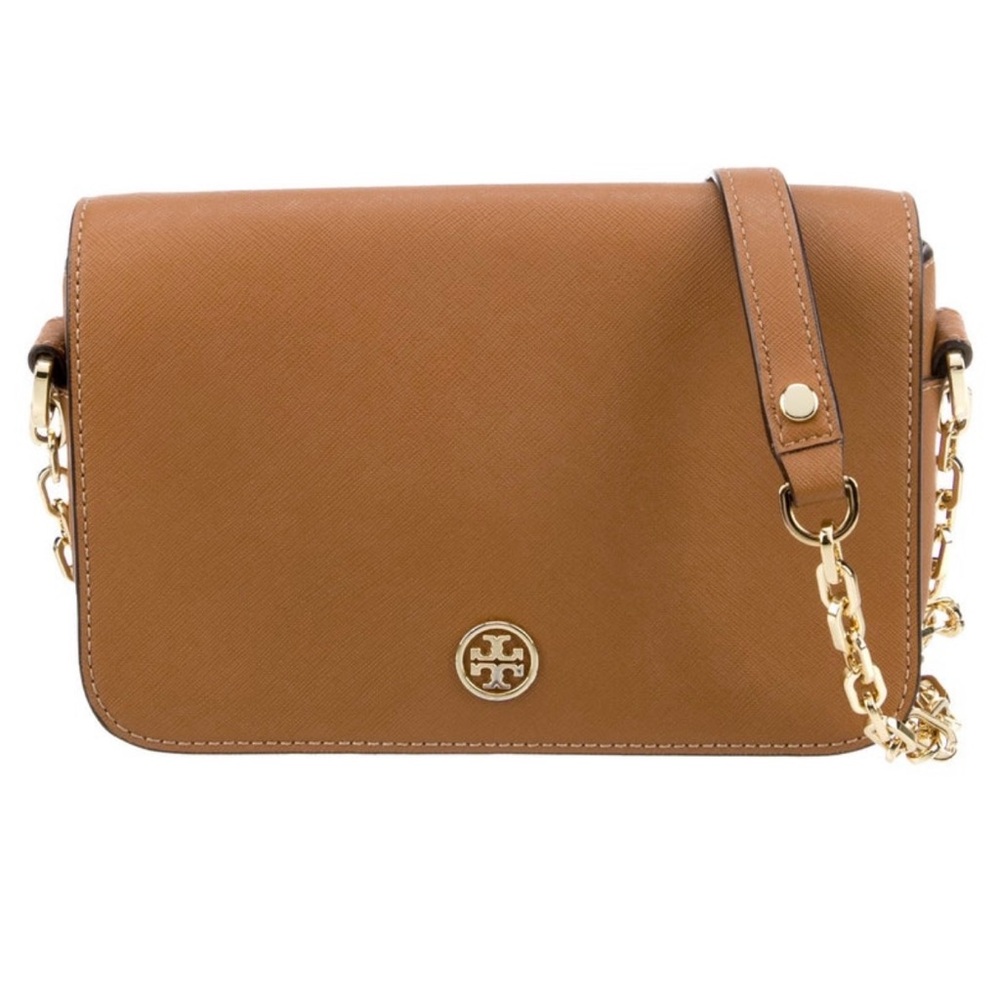 Tory Burch Brown Crossbody Bag with Gold Chain